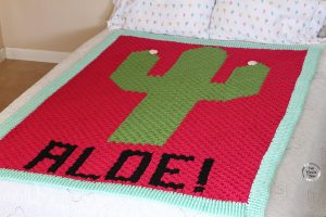 Crocheted C2C Cactus Aloe! Blanket