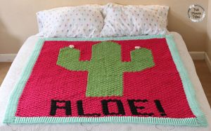Crocheted C2C Cactus ALOE! Blanket