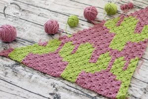 Side Crocheted C2C Cacti Blanket