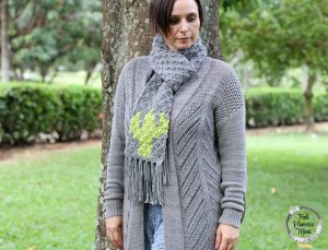 C2C Crocheted Cactus Scarf